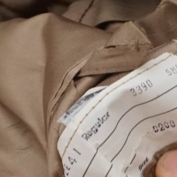 Vintage Austin Hill Tan Tweed Wool Double Button Blazer Size 41 - Picture 13 of 13